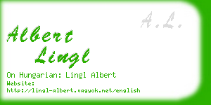 albert lingl business card
